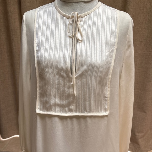 Nili Lotan Silk Tuxedo Blouse -Ivory Luxe - NWT - Picture 3 of 9